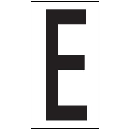 Bsc Preferred 3-1/2'' ''E'' Vinyl Warehouse Letter Labels, 50PK BUY00021729